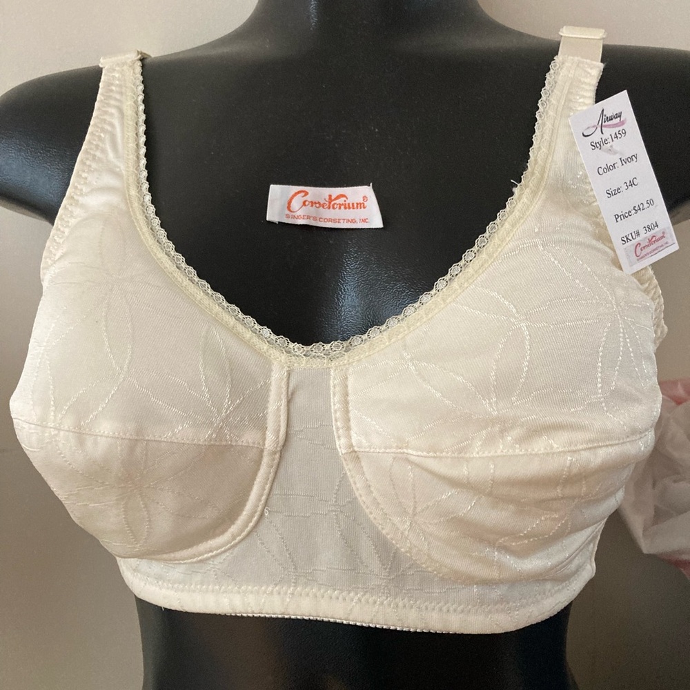 34C ,42B Women's soft cotton knit blend bra, elastic stretch straps